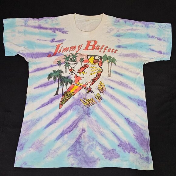 Jimmy Buffett Live In 95 Tie-Dye T-Shirt XL 100% Cotton Graphic Tee - Picture 1 of 9